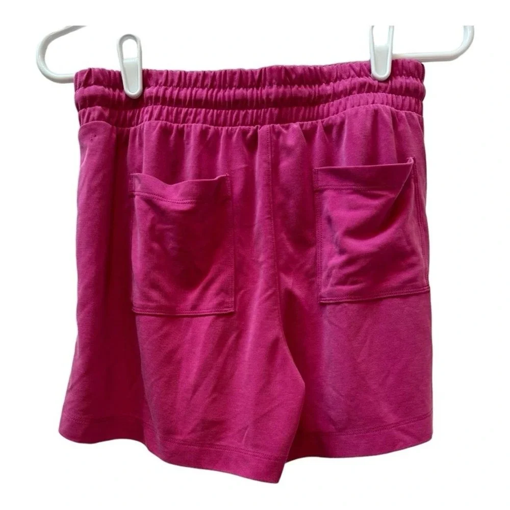 Lou & Grey Magenta Pink High Waisted Drawstring Lounge Shorts with Pockets Sz XS
